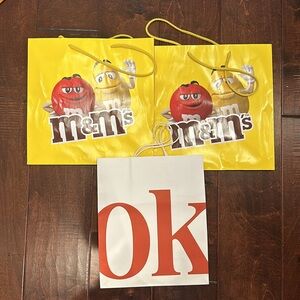 M&M and Coke shopping bags